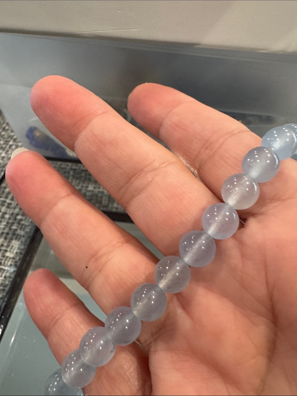 Light Blue Beaded Necklace - Picture 2 of 4